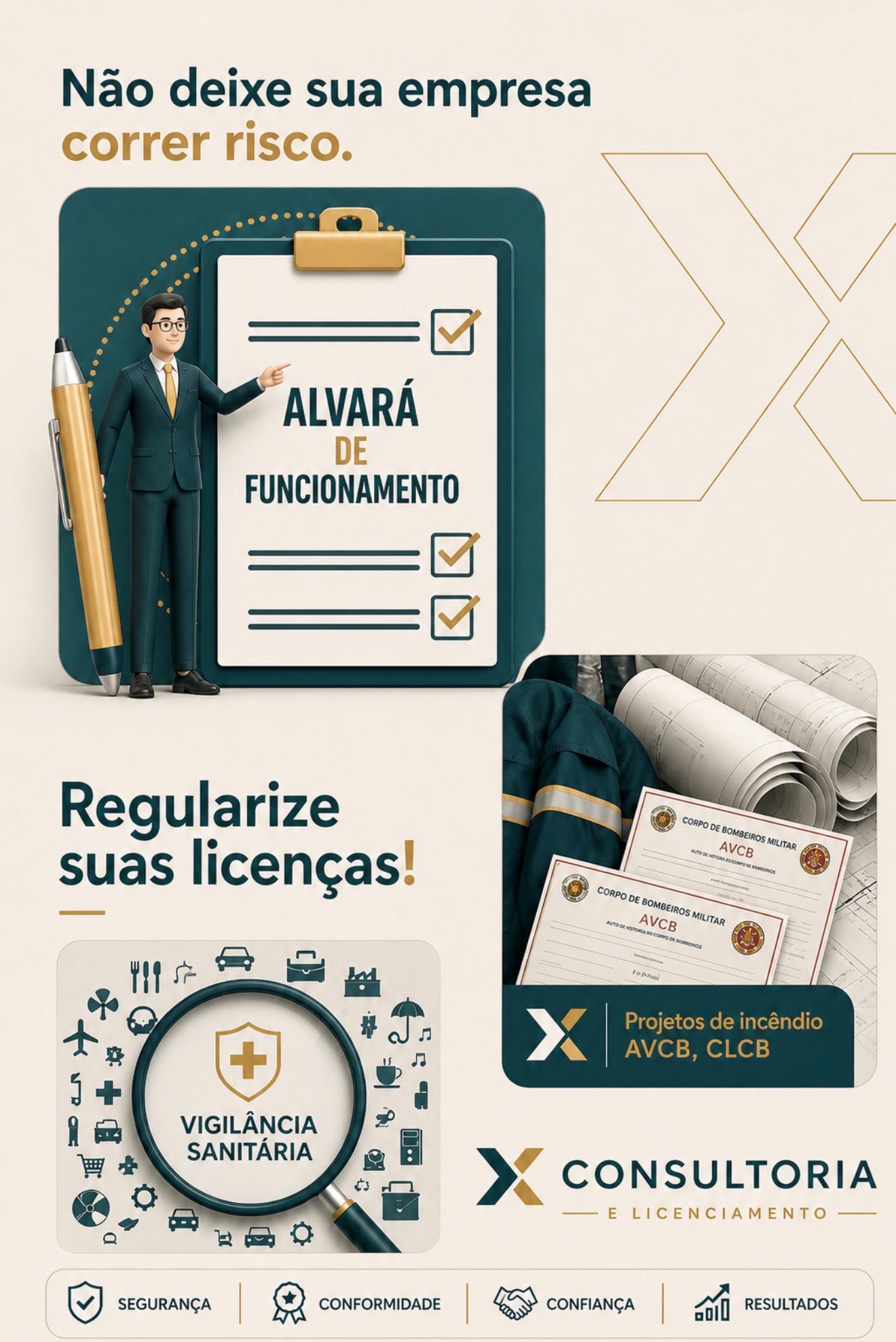 Alvará, Vigilância Sanitária e projetos de incêndio da X Consultoria